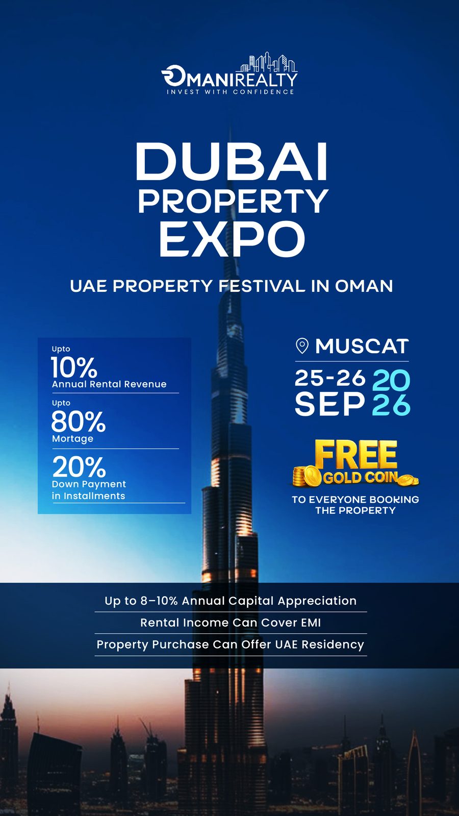 Dubai Property Expo — UAE Property Festival in Oman, 25–26 September 2026, Muscat